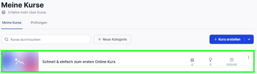 Memberspot Kursübersicht